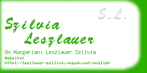 szilvia leszlauer business card